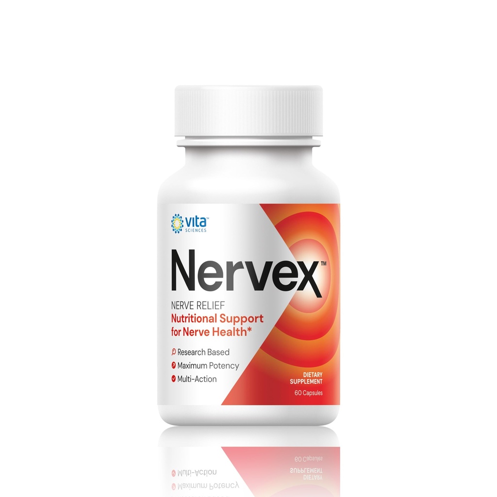Vita Sciences Nervex Pills - Advanced Neuropathy Relief Supplement with 40x Stronger Natural R-ALA, Acetyl L-Carnitine, and Essential Vitamins - Support Nerve Health and Regeneration - 60 Capsules