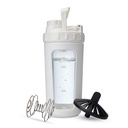 26oz Glass Protein Shaker Bottle, Stainless Steel Mixing Ball & Silicone Sleeve, Odorless, Leak-Proof, BPA-Free, Ideal for Smoothies & Workout Drinks(Frost White)