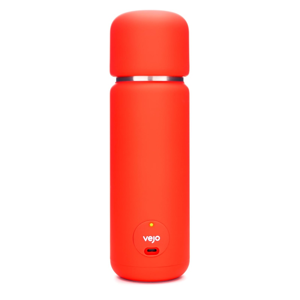 VEJO 12oz Electric Protein Shaker Bottle – USB Rechargeable Powder Mixer for Protein Shakes, Pre-Workout, Creatine | No Clumps, No Ball | 6-Blade Blending | BPA-Free | Gym Bag Travel Size | Red