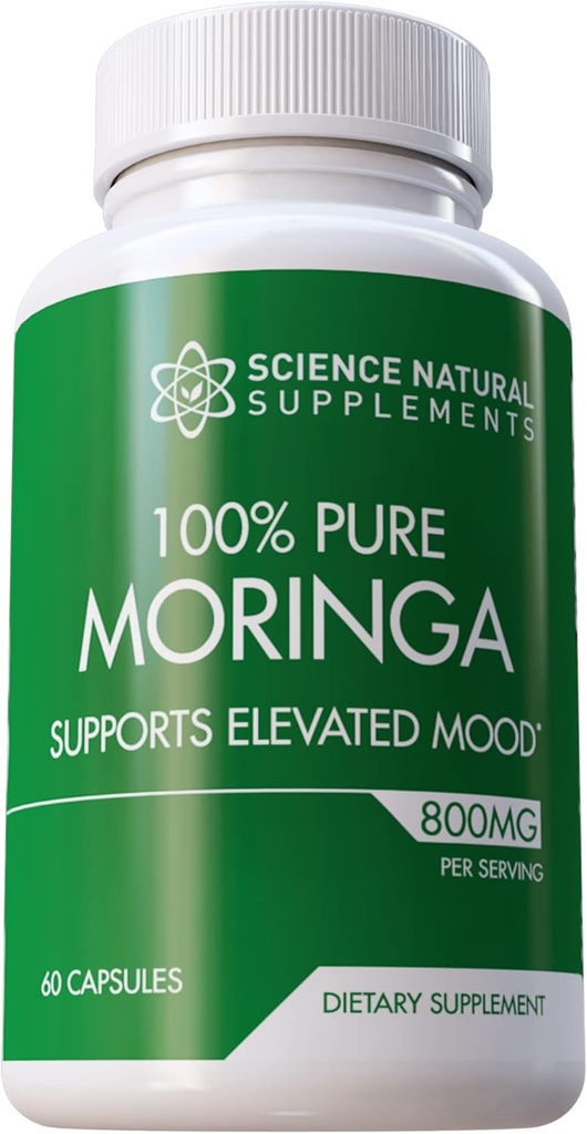 Moringa Capsules (60 Counter) - 莫林加粉末 Capsules 包装基本维生素和抗氧化剂 - 莫林加卡 Capsules 用于脑支持 - 莫林加叶 Capsules