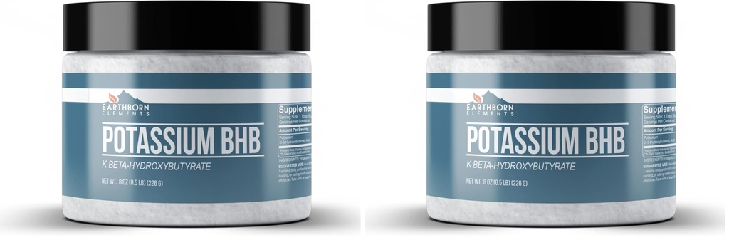 Earthborn Elements Potassium D-Beta-Hydroxybutyrate 8 oz, Potassium BHB, Always Pure (Pack of 2)
