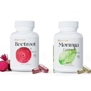 Beetroot Powder Capsules & Moringa Pure Capsules, Non-GMO, Gluten-Free, 120 Capsules