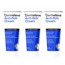 Dermeleve Dermatologist Recommended Steroid Free Anti-Itch Cream - Extra Strength, Safe, Full Body Itch Relief | 4 oz (3 Pack)