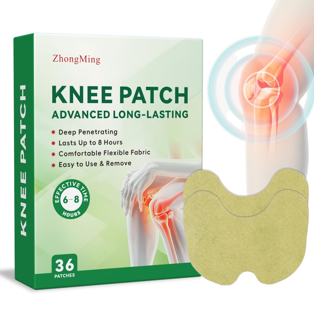 36Pcs Wormwood Extract Knee Patches, 8-Hour Heat Stickers for Knee Back Neck Shoulder