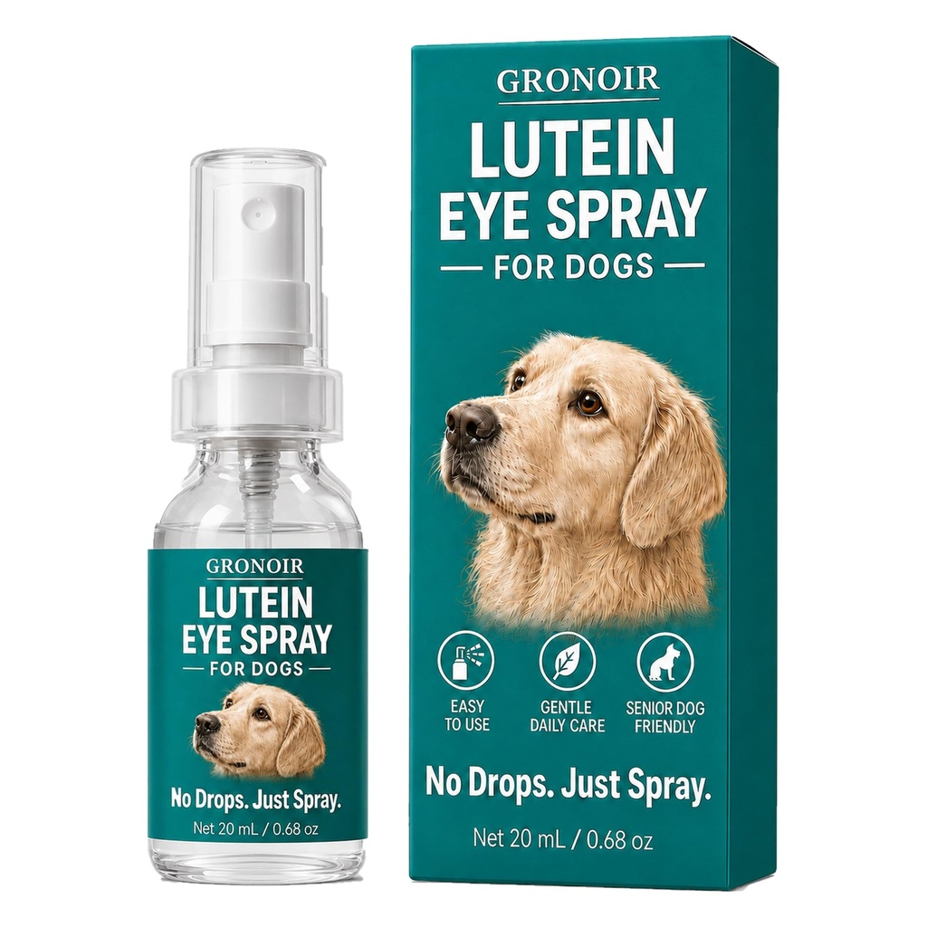 Minnah Gronoir Lutein Eye Spray for Dogs, Dog Eye Care Spray for Cloudy-Looking & Aging Eyes, Vision Clarity & Eye Comfort Support with Marigold, Vitamin E & Bilberry, 20mL