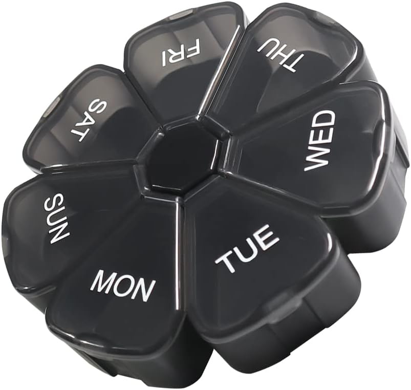 Organisateur hebdomadaire de grandes pilules 7 jours, boîte à pilules, boîte à pilules, contenant de pilules, organisateur de pilules, titulaire de pilules, boîte à pilules 7 jours, distributeur de pilules, huile de poisson, pilules, suppléments, vitamines, organisateur de médicaments