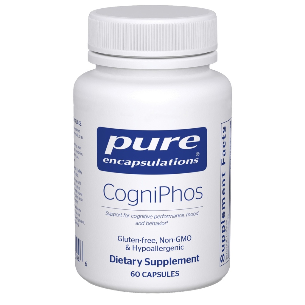 Pure Encapsulations CogniPhos - Acetyl-L-Carnitine Supplement with Cognizin Citicoline & Phosphatidylserine - Supports Memory & Positive Mindset - Vitamin B6 & Zinc - Gluten-Free - 60 Capsules