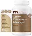 Ceylon Cinnamon+ Advanced with Berberine & Chromium, 240 Veggie Capsules | 10-in-1 Cinnamon Supplement with Apple Cider Vinegar, Turmeric, Ginger | Metabolism Support* for Men & Women | Non-GMO
