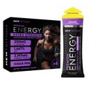 NewTrition® Extra Strength Energy Shots, 1.7 fl oz - 250mg Caffeine with Vitamin B & Amino Acids, Sugar-Free, Zero Calorie Vitamin Energy Drink for Focus & Endurance (Pack of 6, Grape)
