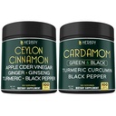 Herbpy Bundle 6in1 Premium Ceylon Cinnamon Capsules 755mg/serving (100 Capsules) & 4in1 Black and Green Cardamom 755mg/serving (100 Capsules)