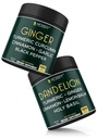 Herbpy Bundle 5in1 Ginger Supplements 755mg/serving (100 Capsules) & 6in1 Dandelion Root Supplement 750mg/serving (100 Capsules)