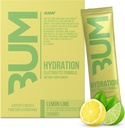 RAW Electrolytes Power Hydration Drink Mix Packets, Bum Hydrate (Lemon Lime, 20 Servings) - Electrolyte Hydration Packets Supports Muscle Function & Endurance - Keto Free Electrolytes Power Packets