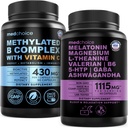 MEDCHOICE Methyl B Complex Capsules and Melatonin 90 Count - High Potency B Vitamin Supplement and Nightly Sleep Support for Daily Wellness and Restful Evenings