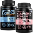 MEDCHOICE Methyl B Complex Capsules and Women’s Inositol Complex Supplement - 40:1 Myo & D-Chiro Inositol with Folate, D3, Berberine and Zinc for Feminine Wellness Support