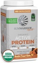 Sunwarrior Organic Plant Based Protein Powder Between 124; Wegan Organic Protein Powder with BCAA Plus Recovery Minerals & Botanicals Between 124; Non-GMO Soy Dairy & Gluten Free (Czekoladowy Masło orzechowe, 20 Servings)