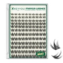 KEYYOU Lash Manga Lash Clusters 8-18mm Fairy Eyelash Clusters Natural DIY Lash Extension Wispy with Soft Thin Band(MG03)