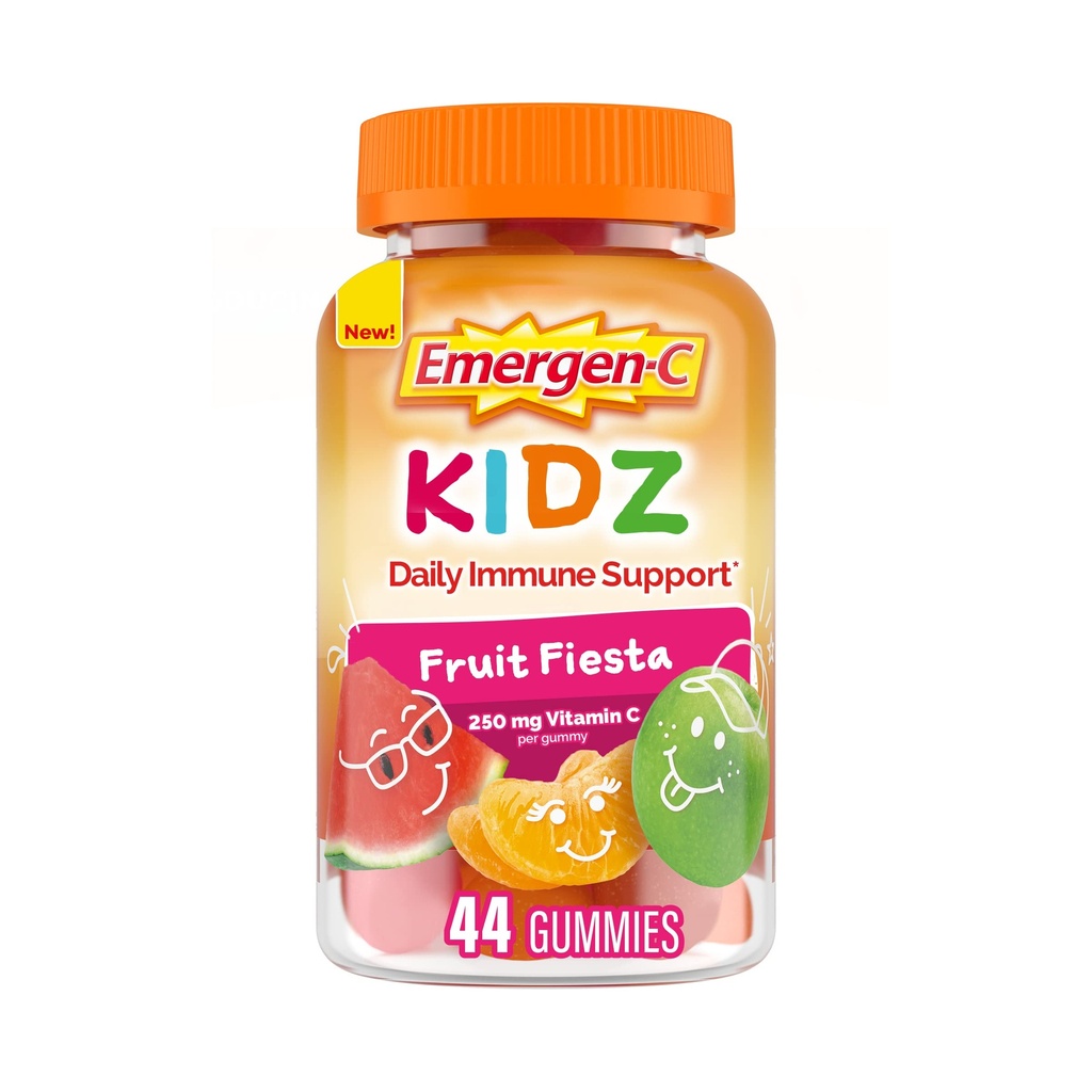 Emergen-C Kidz Daily Immune Support Dietary Supplements, Flavored Gummies with Vitamin C and B Vitamins, Fruit Fiesta Flavored Gummies - 44 Count