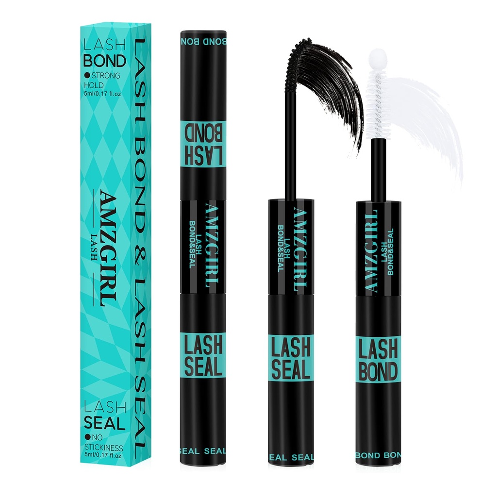 Lash Bond and Seal,Lash Glue for Eyelash Extensions,Eyelashes Clusters Lash Bond and Seal Waterproof 10ml,2 in 1 Eyelash Bond and Seal Long Lasting,Bond and Seal Lash Extensions Strong Hold