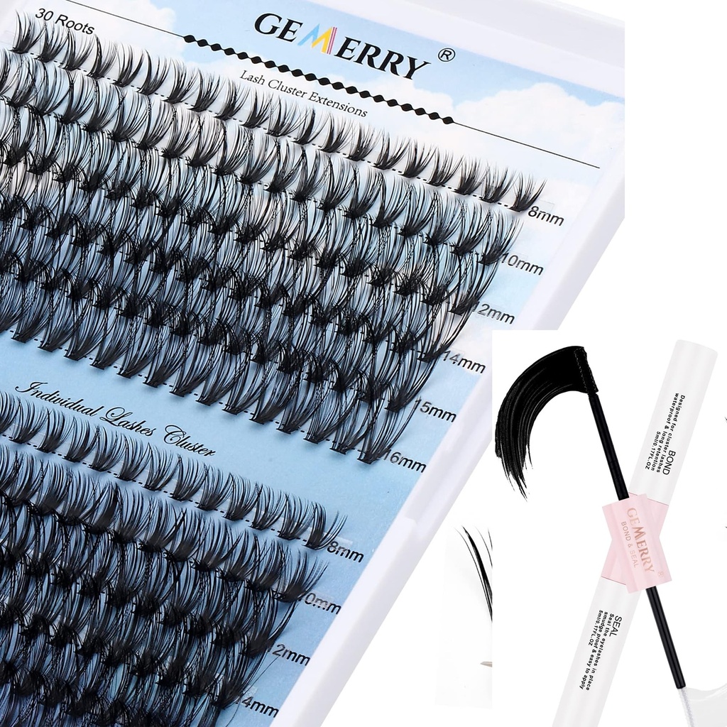 GEMERRY Lash Bond and Seal Waterproof & Lash Clusters Eyelash Clusters 280 PCS 30D+40D