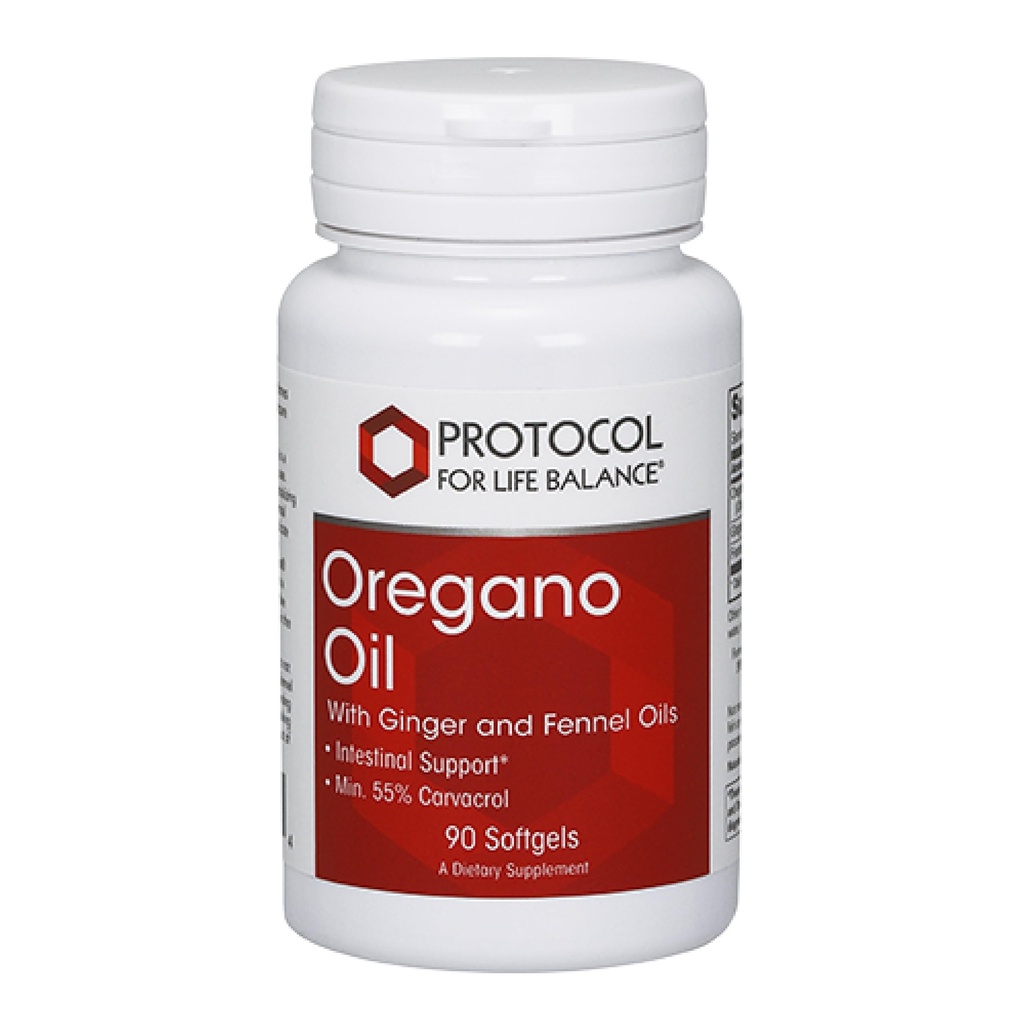 PROTOCOL FOR LIFE BALANCE Oregano Oil 0.2 mL - for Intestinal Support* - Minimum 55% Carvacrol - with Ginger & Fennel Oil - Dairy Free & Egg Free - 90 Softgels