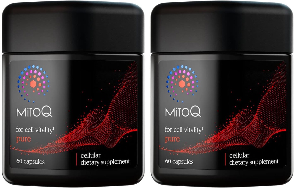 MitoQ Pure Advanced Mitochondria Supplement Superior Biobeschikbaarheid naar CoQ10 Vermindert Gratis Radicale Schade voor Gezonde Veroudering, Metabolisme, Hartgezondheid, Energie, Sterkte en Mobiliteit