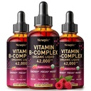Vitamin B Complex Liquid Drops - B12 Methylcobalamin, B6, B1, Niacin & Folate, Biotin, Vitamin C, Choline, Inositol, CoQ10 & Taurine - Methylated Sublingual for Energy & Focus - Vegan, Organic
