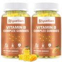 Vitamin B Complex Gummies with Biotin,Choline + Inositol, Vitamin C + Zinc for Supports Energy, Brain, Mood, Immune, Healthy Hair, Skin - Natural Mango Flavor - Vegan Diet - 120 Vegan