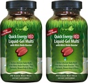 Irwin Naturals Quick Energy RED Liquid-Gel Multi – 72 Liquid Soft-Gels – Nitric Oxide + Energy Support - 2 Pack