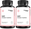 Wholesome Story NAC Supplement N Acetyl Cysteine 600 mg | Liver, Lung & Fertility Support | 120 Capsules | 120 Serving Supply (Pack of 2)