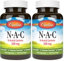 Carlson - NAC, N-Acetyl Cysteine, 500mg, Liver Health, Immune Function, Antioxidant, 120 Vegetarian Capsules (Pack of 2)
