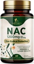 NAC Supplement - 1200mg Per Serving N-Acetyl-L-Cysteine - Free-Form NAC is a Powerful Antioxidant for Daily Immune, Liver & Respiratory Support - Vegan, Gluten Free, Bottled in USA - 60 Capsules