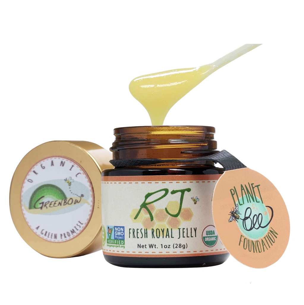 Greenbow Organic Fresh Royal Jelly - 100% USDA Certified Organic, Non-GMO, Halal, Certified GMP, Pure, Gluten Free - One of The Most Nutrition Packed - (28g)