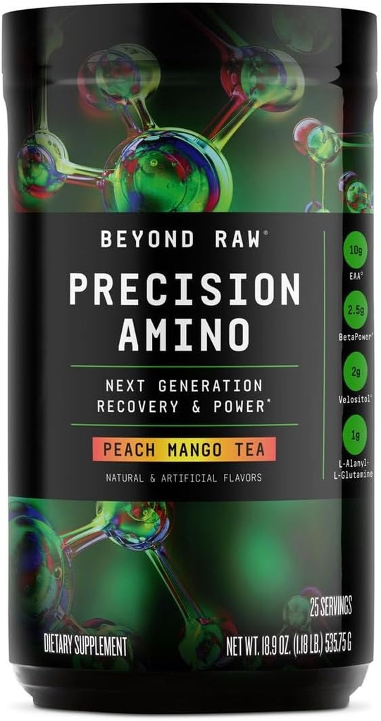 BEYOND RAW Procision Amino, Recury & Power Amino December Matomy, both boths, Hermoration, Pilt Mango Ta, 25 การให้บริการ