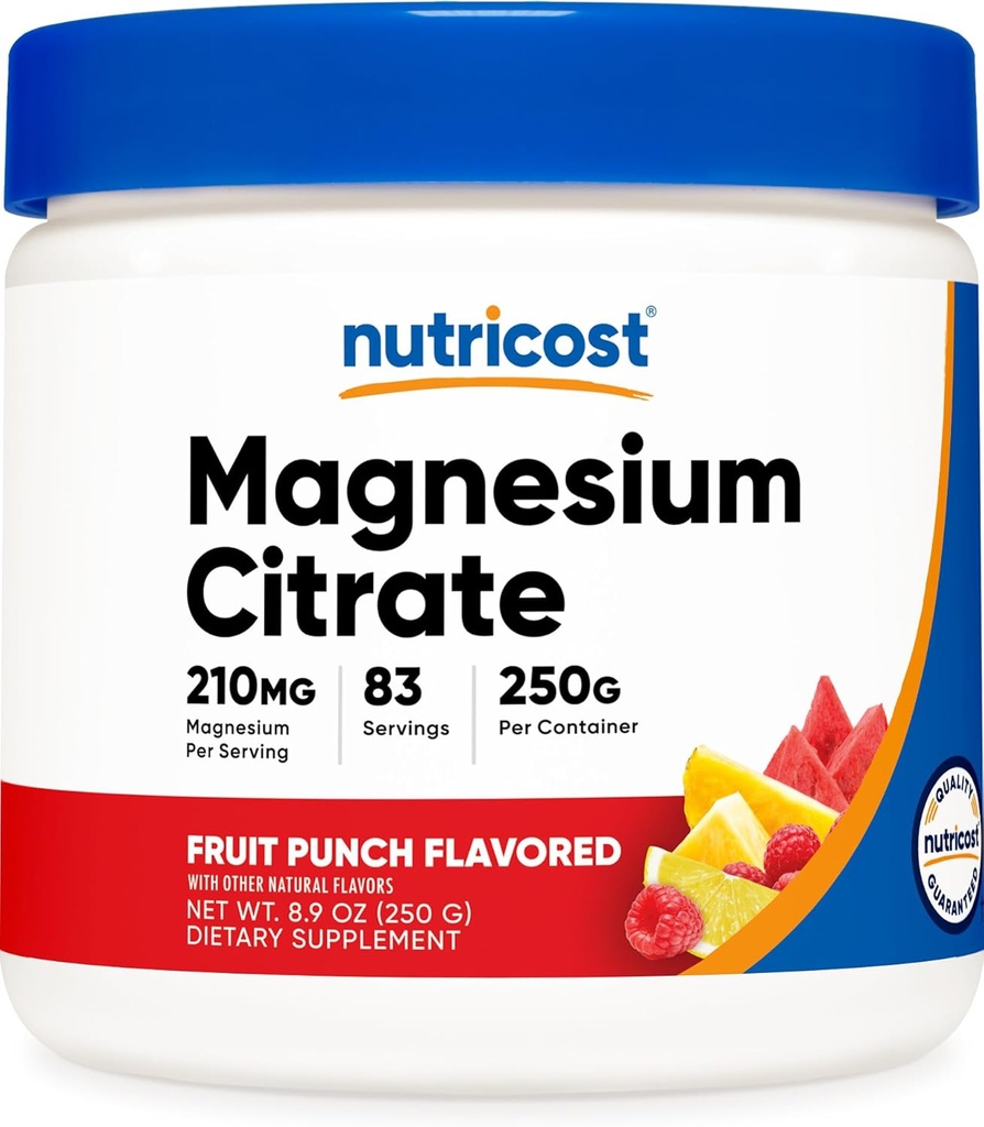 Citrato de magnesio Nutricost (Fruit Punch, 250 Gram)