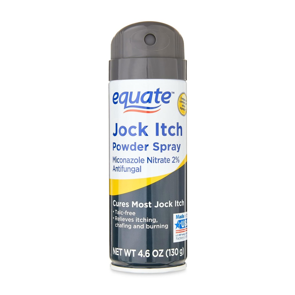 Equate'e Jock Itch Relief Powder Spray, 4.6 oz (Pack of 2)