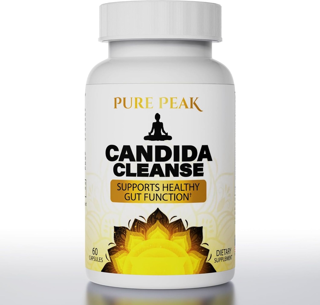 Candida Cleanse - Gut & Colon Supports (60 Capsules) - 用于男性和女性 - 用于肠道脱氧的天然草药 - Oregano Leaf, Wormwood, 黑胡桃, Caprylic Acid