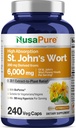 NusaPure St. John's Wort 20:1 לחלץ, 300 מ"ג שווה ערך ל 6000 מ"ג 240 קפסולות Veggie (Vegetarian, non-GMO) Bioperine
