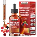Tart Cherry Extract Liquid Drops - 9in1 with Celery Seed, Curcumin, Yucca Root, Boswellia, Chamomile, Milk Thistle, Ginger, and Citrus Limon - Vegan, Non-GMO - 30ml 1 Fl Oz