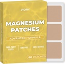 Magnesium Patches (60ko paketea) - 100% Natural Patch for Women and Men - with Calcium - Muscle and Bone Support, Calming - Enhanced Formula