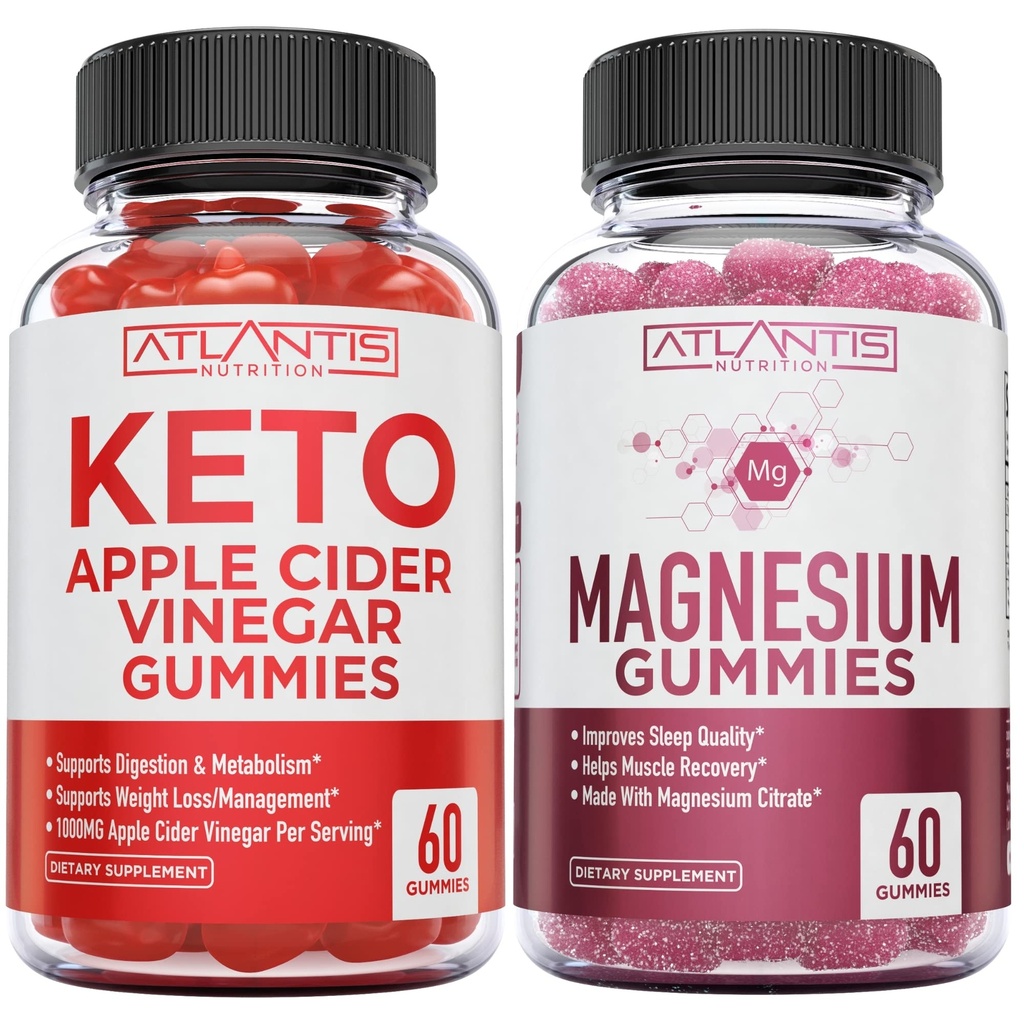 60 Keto Apple Cider Vinegar Gummies Advanced Weight Loss + 60 Magnesium Gummies Formualted with 770 MG Magnesium Citrate.