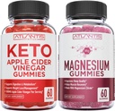 60 Keto Apple Cider Vinegar Gummies Pisu galera aurreratuak + 60 Magnesium Gummies 770 MG Magnesium Citrate-rekin.