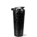 HydroJug Insulated Protein Shaker Bottle 24oz, Silent Mixing, Black Leopard