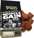 Bully Max 11-in-1 Muscle Gain Power Chews - High Protein Dog Supplement mit Aminosäuren - Gesunde Bäume für Welpen & Erwachsene Hunde - Premium Muscle Builder für alle Rassen - 75 Tasty Soft Dog Chews