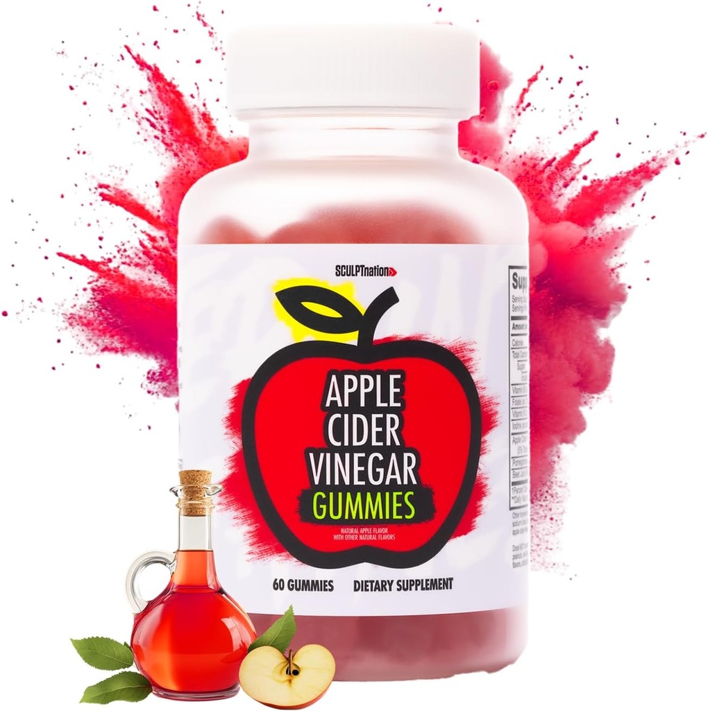 Sculpt Nation for V Shred Apple Cider Viinegar Gambies - Menty Superfood Sick, Metabolisme i Implementació de la Resumització - 60 ACV Keto Gaughts