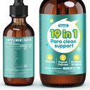 Parasite Cleanse Drops for Humans & Kids – Herbal Gut Cleanse & Detox Supplement with Wormwood, Black Walnut & Chlorella, Gut Support, Alcohol-Free, Green Version, 2oz