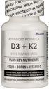 Vitamin D3 K2 Advanced Complex 5000 IU (125 mcg) + MK-7 120 mcg | with CoQ10 100 mg, Boron & Vitamin C | Bone, Heart, Immune, Cellular Energy & Antioxidant Support | Non-GMO & Vegan | 60 Caps