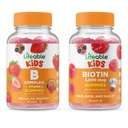 Lifeable B Complex Kids + Biotin Kids, Gummies Bundle - Great Tasting, Vitamin Supplement, Gluten Free, GMO Free, Chewable Gummy