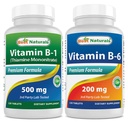 Best Naturals Vitamin B1 as Thiamine Mononitrate 500 mg & Vitamin b6 200mg