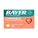 Aspirin Regimen Bayer, 81mg Chewable Tablets, Pain Reliever, Orange, 36 Count