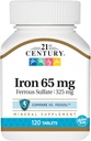 21st Century Iron 65 Mg Ferrous Sulfaatti 325 Mg Tabletit, 120 Luku (Pakkaus 2)
